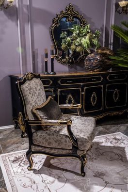 Sessel Luxus Polster Designer Textil 1 Sitzer Polster 1er Einsitzer Möbel Barock