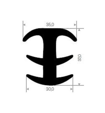 ESTP10 - EPDM Vollgummi Zargenprofil, Einsteckprofil, Pilzprofil, ontainergummi