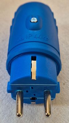 Schutzkontakt-Gummistecker Schuko blau max. Querschnitt 2,5 mm²