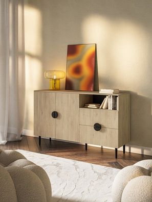 Kommode OZANA 137cm Schränk, Mehrzweckschrank, Sideboard, Stauraum