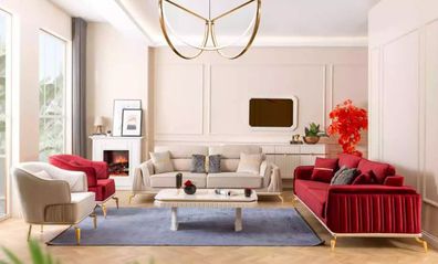 Wohnzimmer Sofagarnitur Set 3311Sitzer Sofa Couchgarnitur Möbel