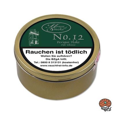 House of Smoke No. 12, Perique Flake Pfeifentabak Dose à 100g