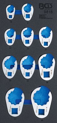 Werkstattwageneinlage 1/3: Hahnenfußschlüssel-Satz | 10 mm / 12,5 mm (1/2") / 20 mm