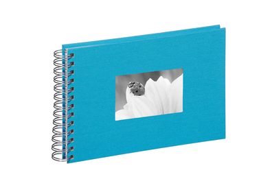 Pagna Spiralalbum 24x17cm Passep. Stoffeinband 40S aqua