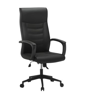 Schwarzer Büro-Drehstuhl Designer Arbeitszimmer Ledersessel Möbel