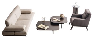 Exklusive Sofa Polstergarnitur Moderner Beistelltisch Couchtisch