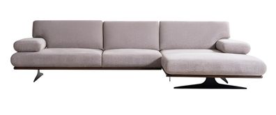 Designer Beiges Stoffsofa Polstercouchen L-Form Ecksofa Luxus Möbel