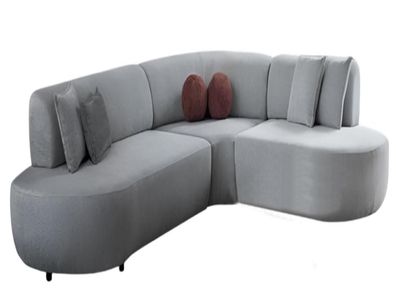 Graues Ecksofa Luxuriöse Wohnzimmer L-Form Textilsofa Edle Couchen