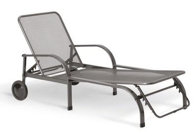 Sonnenliege Chalet in eisengrau, Metall elotherm beschichtet