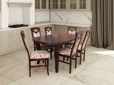 Esstisch Sitzgarnitur Tisch Stuhl Set Esszimmer Garnituren Design 6 Stühle Sets