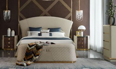 Bett Leder Schlafzimmer Möbel Luxury Moderne Betten 3tlg. Set Boxspring Gestelle