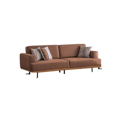 Elegantes Braunes Dreisitzer-Sofa mit Modern Design für Wohnzimmer
