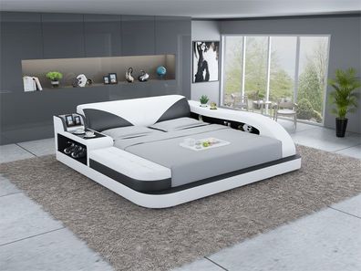 Double Bed Multifunctional 180x200 Modern Design Leather Upholstery Luxury Beds