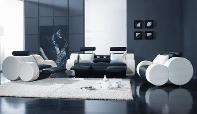 Couches Modern Luxury Sofa Set 3 + 1+1 Seater Leather Complete Sets New Furniture
