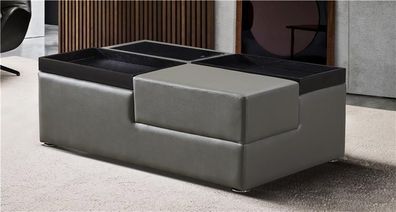 Modern Designer Stylish Coffee Table Furniture Upholstery Leather + Wood New