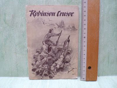 Robinson Crusoe Retold Kenneth Warner 12 Zeichnungen Ernst Klett 1955 Heft Englisch