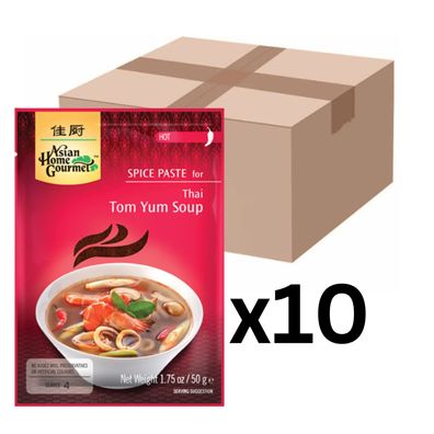 10er-Pack Asian Home Gourmet Thai Tom Yum Suppenpaste 50g