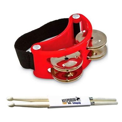LP Latin Percussion LP188 Tambourine mit Schlagzeugstöcken