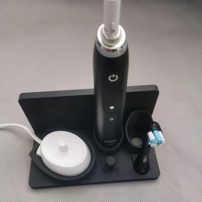Stand Halterung Passend Für Oral B IO 2-6 Doppelset schwarz links