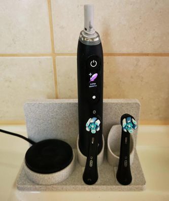 Stand Halterung Passend Für Oral B IO 7-9 Doppelset Marmoroptik links