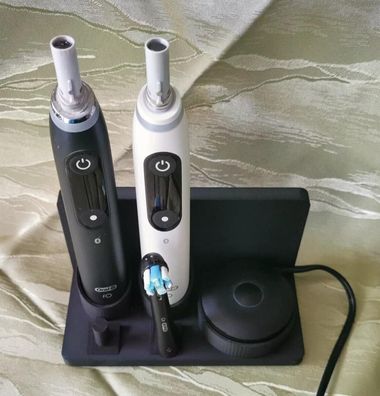 Stand Halterung Passend Für Oral B IO 7-9 Doppelset schwarz rechts