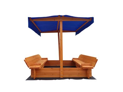 Sandkasten LIGNI Holzsandkasten Sonnenschutz Dach Holz Sonnenschirm Sand Kasten