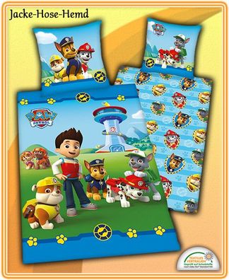 Bettwäsche Paw Patrol Kinderbettwäsche Hunde Ryder Rocky Rubble Gr.135x200cm NEU