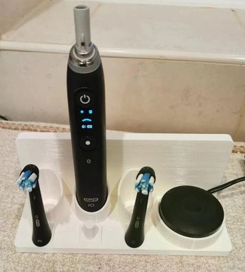 Stand Halterung Passend Für Oral B IO 7-9 für 3 Bürsten weiß rechts