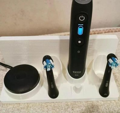 Stand Halterung Passend Für Oral B IO 7-9 für 3 Bürsten weiß links