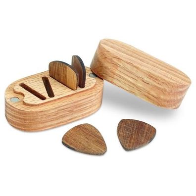 keepdrum Plektrum-Box mit Gitarren Picks aus Holz