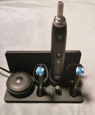 Stand Halterung Passend Für Oral B IO 7-9 für 3 Bürsten schwarz links