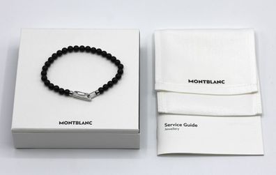 Montblanc Armband mit Onyx Kugeln / Gr 68 / 22 cm / Id. 12382868 / NEU & OVP