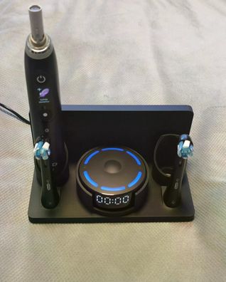 Stand Halterung Passend Für Für Oral B IO 10 Doppelset schwarz mittig