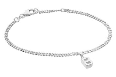 trendor Schmuck Mädchen-Armband mit Buchstabe B 925 Silber Rhodiniert 21590-B