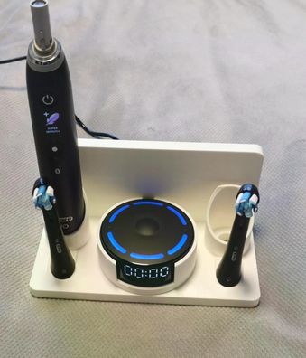 Stand Halterung Passend Für Für Oral B IO 10 Doppelset weiß mittig