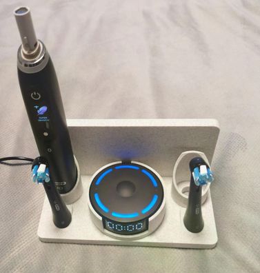 Stand Halterung Passend Für Für Oral B IO 10 Doppelset marmor mittig