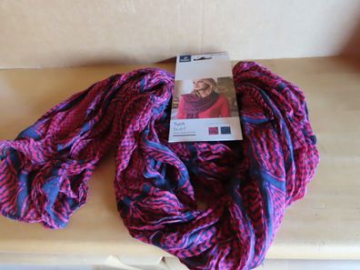 Halstuch Dekotuch Schal pink blaues Muster ca. 100 x 200 cm Tchibo