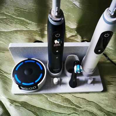 Stand Halterung Passend Für Oral B IO 10 Dreierset Marmoroptik links