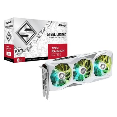 Radeon RX 7600 Steel Legend 8GB OC (RDNA 3, GDDR6, 3x DisplayPort, 1x HDMI 2.1)