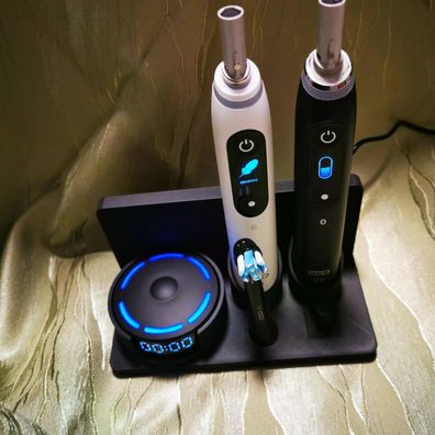 Stand Halterung Passend Für Oral B IO 10 Doppelset schwarz links