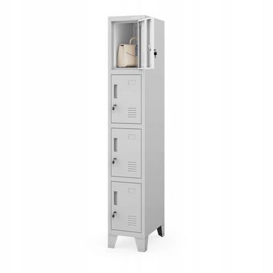 JAN NOWAK Sozialschrank schmal, einzeln, Arbeitsschutzpfosten grau 172 x 29 x 45 cm