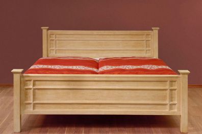 Bett Massivholz Duett 200 x 200 cm Pinie karamell