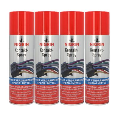 4x NIGRIN Kontakt Spray beseitigt verhindert feuchtigkeitsbedingte Störungen 300ml
