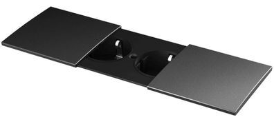 Einbausteckdose Due 2x Schuko Küchensteckdose Typ F Bürosteckdose Einbau Schwarz