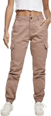 Urban Classics Damen Hose Ladies High Waist Cargo Pants Duskrose