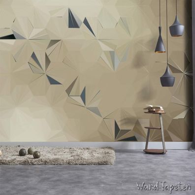 Luxuriöse 3D Geometrie Tapete - Retro Elegante Wohnzimmer 7226