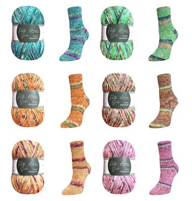 100g Flotte Socke Graziosa 4-fach Sockenwolle Strumpfgarn Stricken GP 59,50€/1kg