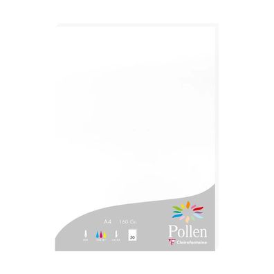 Clairefontaine Papier A4 Pollen 160g weiss 50Bl