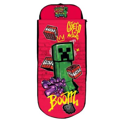 Minecraft Kinderschlafsack mit Luftmatratze 150 × 62 × 20 cm inklusive Pumpe und