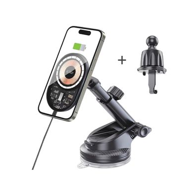 Tech-Protect MM15W-V6 Autohalterung mit 15 W Ladegerät für Armaturenbrett und